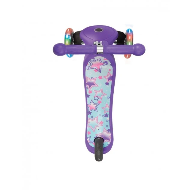 Primo Fantasy Light scooter with light-up wheels - Purple star print