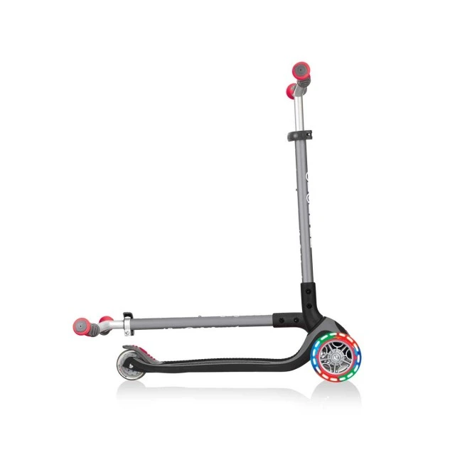 Globber Master Lights 3 Wheel Scooter, Black and Red