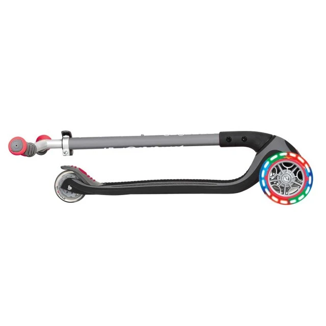 Globber Master Lights 3 Wheel Scooter, Black and Red