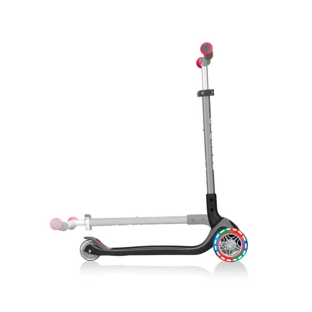 Globber Master Lights 3 Wheel Scooter, Black and Red