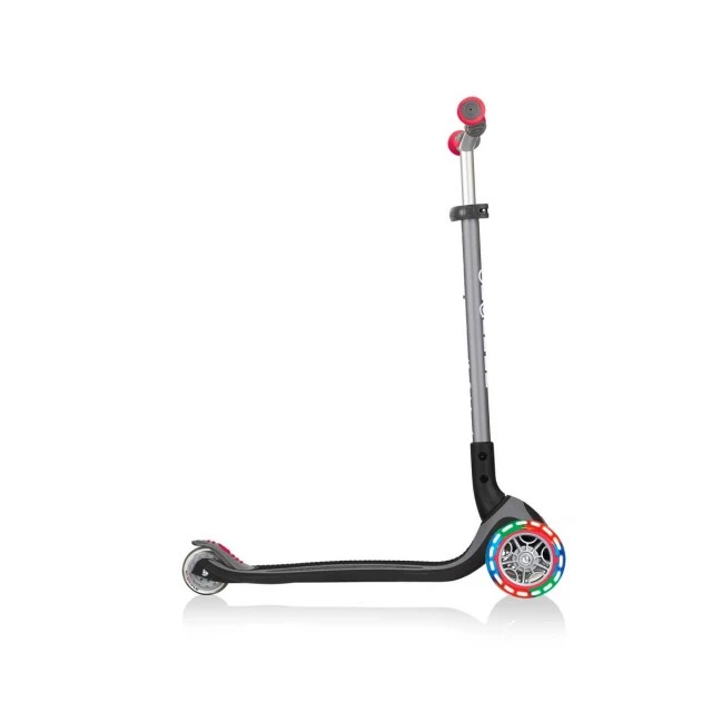 Globber Master Lights 3 Wheel Scooter, Black and Red