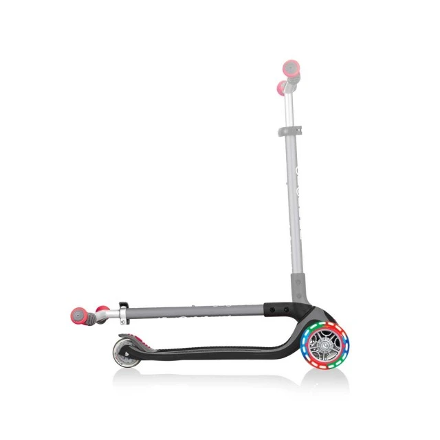 Globber Master Lights 3 Wheel Scooter, Black and Red