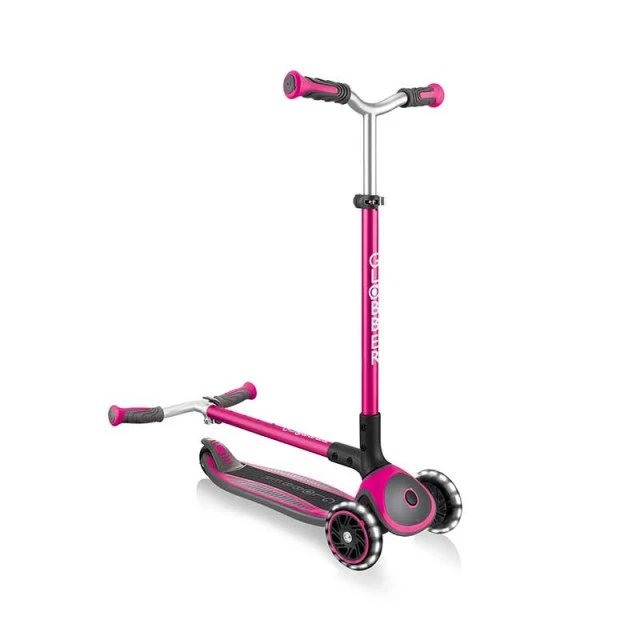 Globber Master Lights 3 Wheel Scooter, Pink