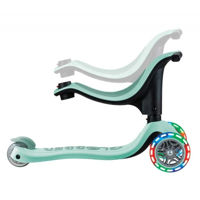 Тротинетка със седалка 4 в 1 GLOBBER GO UP SPORTY LIGHT - ментово зелена