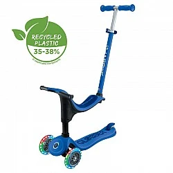 Тротинетка със седалка 4 в 1 GLOBBER GO UP SPORTY LIGHT - тъмно синя