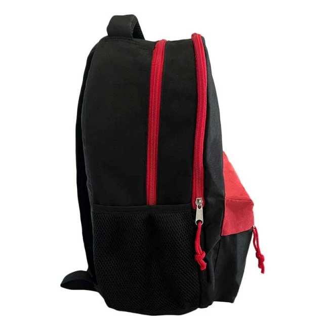Toneuptone Neon School Backpack, Black/Red