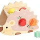 Funny wooden hedgehog - a sorter with a xylophone in pastel colors