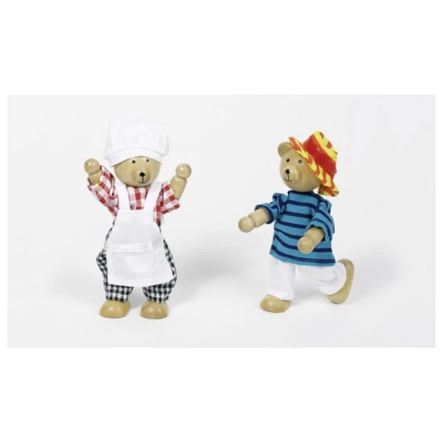 Bear family in box with clothes