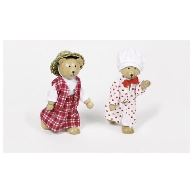 Bear family in box with clothes