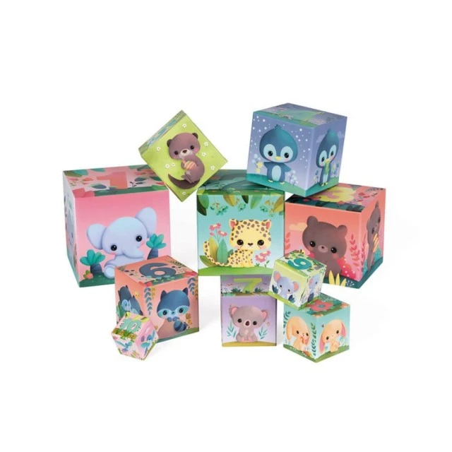 Pyramid of cubes, Cute animals