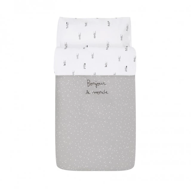 Petit Praia SNOOPS GRIS sheet set 60x120