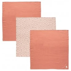 Bebe-Jou 3pcs. Muslin diapers 70x70cm Wish Pink