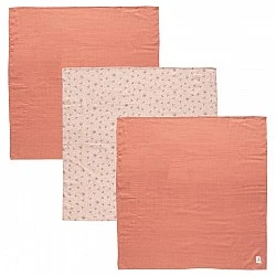Bebe-Jou 3бр. Тензухени пелени 70х70см Wish Pink