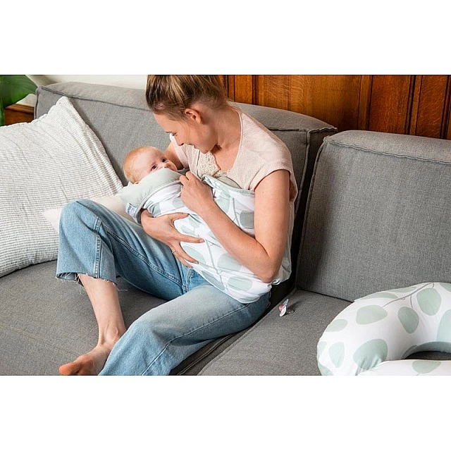 Doomoo Cotton blanket Dream - Leaves Aqua Green 75x100cm