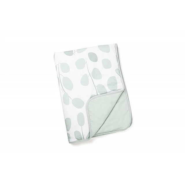 Doomoo Cotton blanket Dream - Leaves Aqua Green 75x100cm