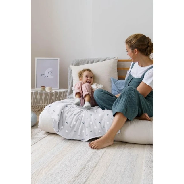 Doomoo Cotton blanket Dream - Blue Gray Moon 75x100cm