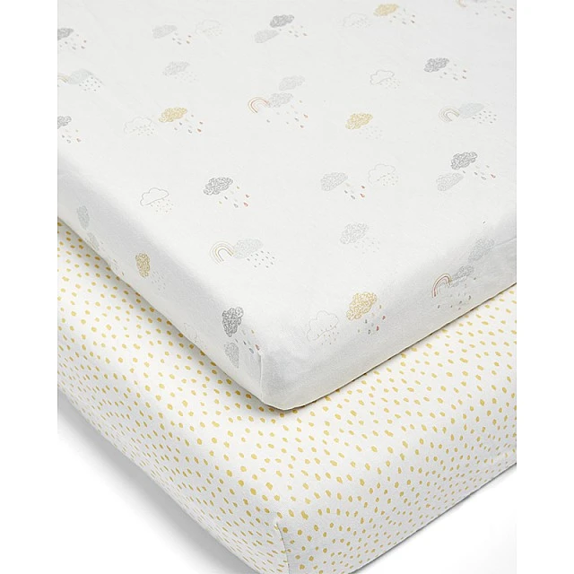 Mamas & Papas Bottom sheet with elastic for bed - 2 pieces 70x142cm - Dream Upon a Cloud