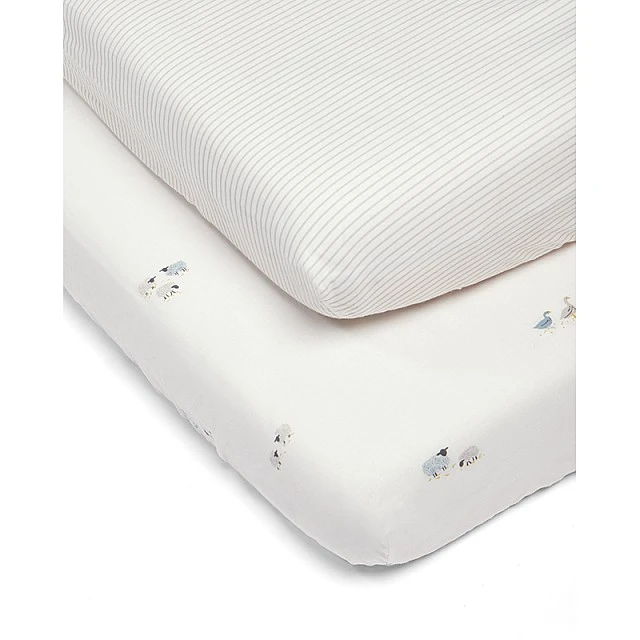 Mamas & Papas Elastic bed sheet - 2 pieces 70x142cm - WTTW Farm
