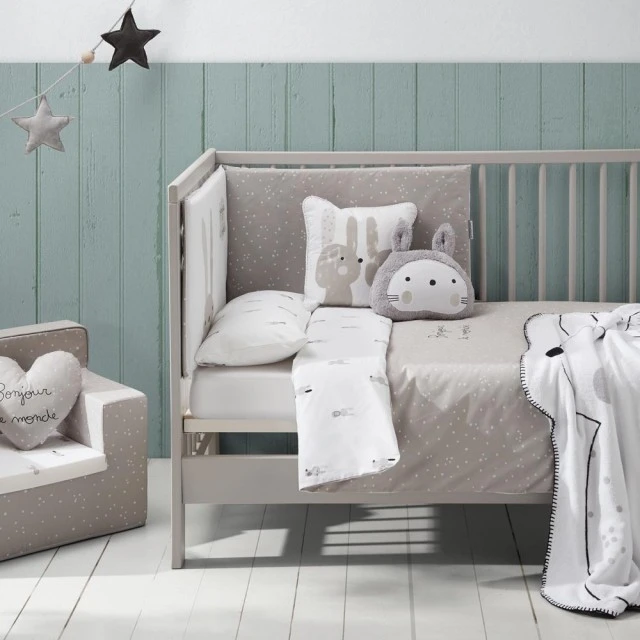 Petit Praia SNOOPS GRIS sheet set 60x120