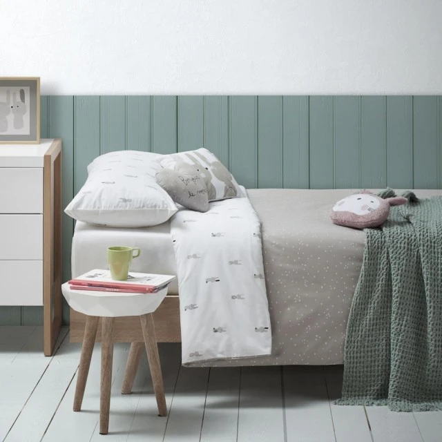 Petit Praia SNOOPS GRIS sheet set 60x120