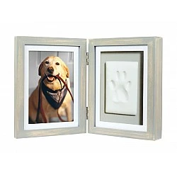 Pearhead Desk frame for photo and pet clay print - Distressed Grey