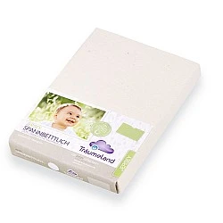Traumeland Долен чаршаф с ластик 60/120см - 170/140см ORGANIC JERSEY WHITE