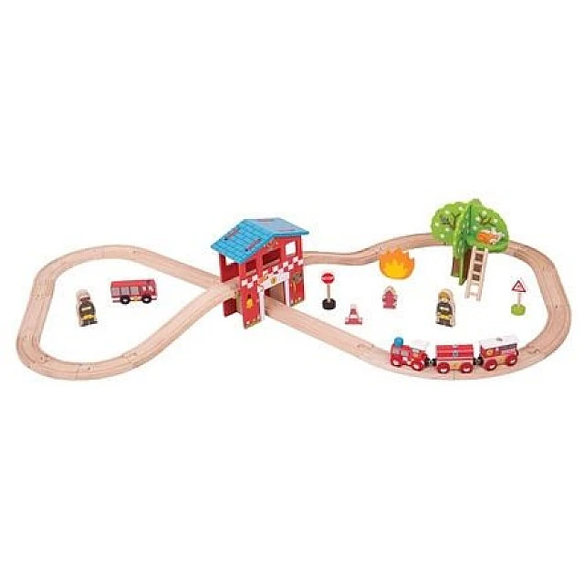 Wooden Train Set - Fire Station