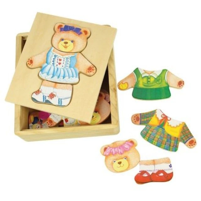 Wooden dress-up puzzle Mrs Bear