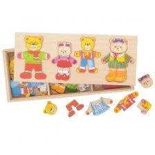 Wooden dress-up puzzle - Bear family