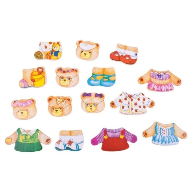 Wooden dress-up puzzle - Bear family