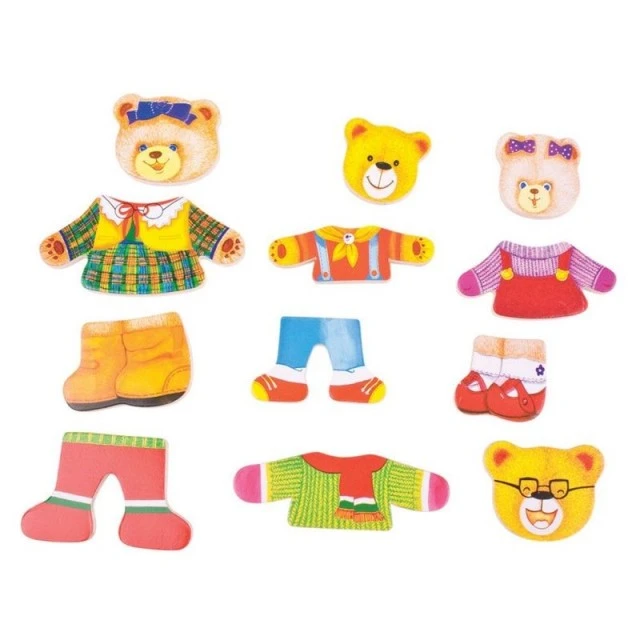 Wooden dress-up puzzle - Bear family