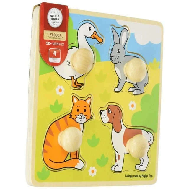 My first wooden puzzle with handles - Pets