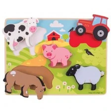 Wooden puzzle with figurines - Farm