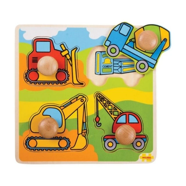 My first wooden puzzle with handles - Construction site