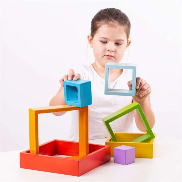 Дървена играчка за сортиране - Квадрати