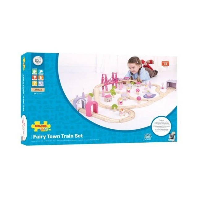 Wooden train with rails and accessories - City of Fairies