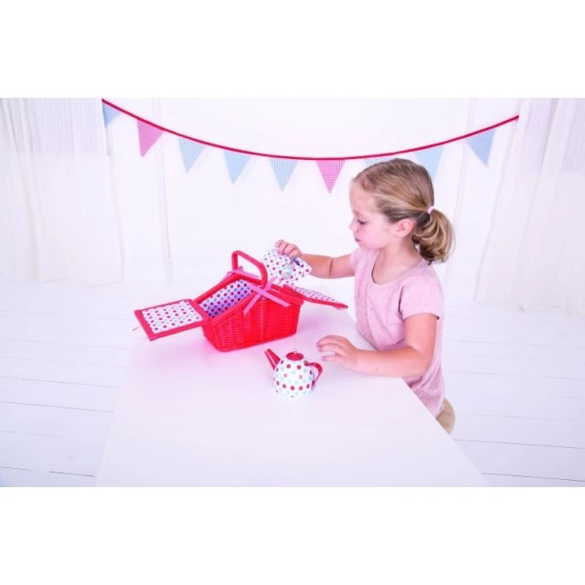 Children’s tea set with basket