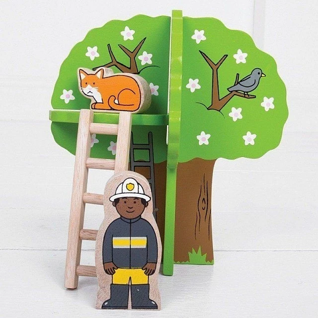 Wooden Train Set - Fire Station