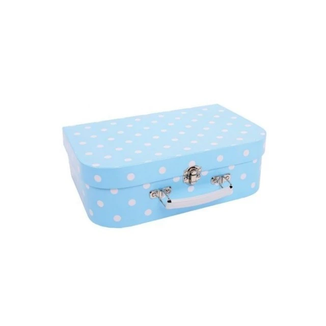 Blue tea set with small white dots