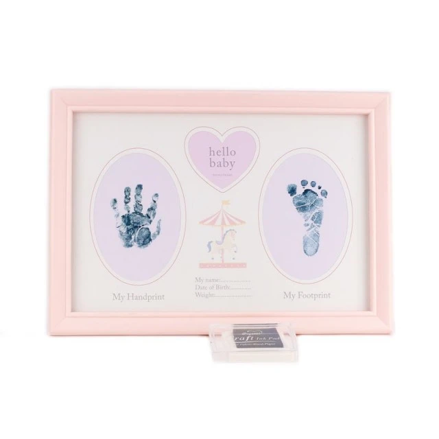 Hello Baby Baby Girl Ink Print Photo Frame