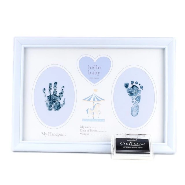 Hello Baby Baby Boy Ink Print Photo Frame