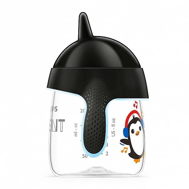 Philips AVENT Non-spill cup with hard tip 260 ml, 12m+, Penguin, black