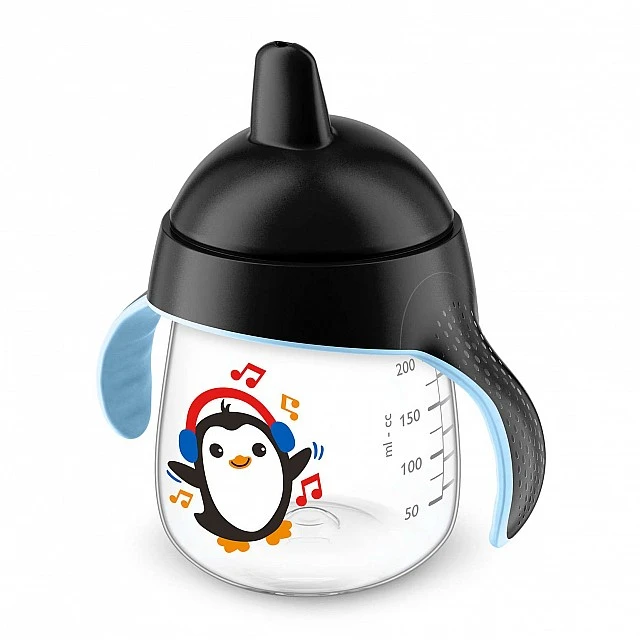 Philips AVENT Non-spill cup with hard tip 260 ml, 12m+, Penguin, black