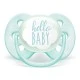 Ultra Soft pacifiers 0-6m blue with Boat and Hello decor