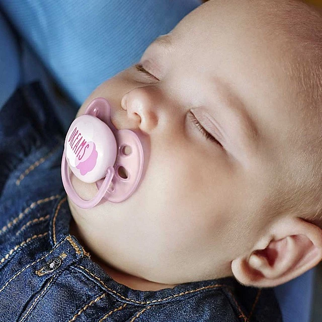 Залъгалки Ultra Soft 0-6м в розово с декор Лебед и Надпис