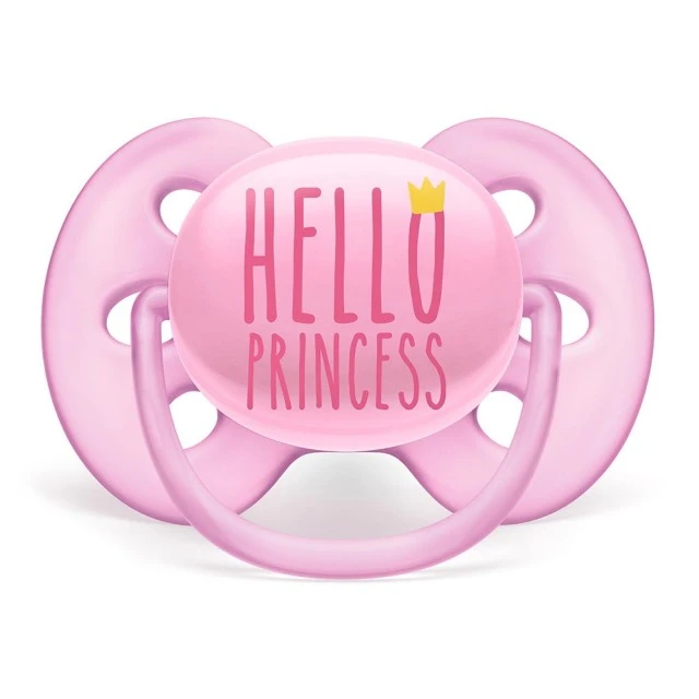 Ultra Soft pacifiers 6-18m pink with Swan and Princess decor