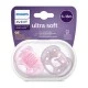 Ultra Soft pacifiers 6-18m pink with Swan and Princess decor