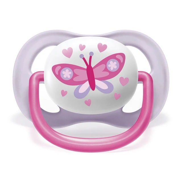 Залъгалки Ultra Air Happy 0-6м розови с декор Пеперуда и Love