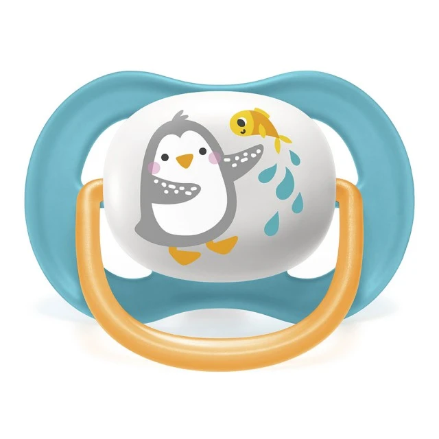 Ultra Air Animals pacifiers 6-18m with Penguin and Turtle decor