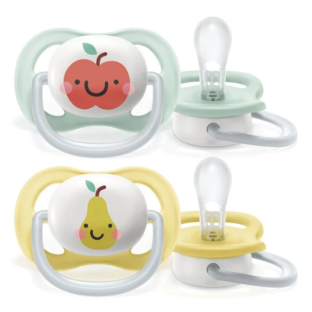 Pacifiers Ultra Air Happy 0-6m with Apple and Pear design